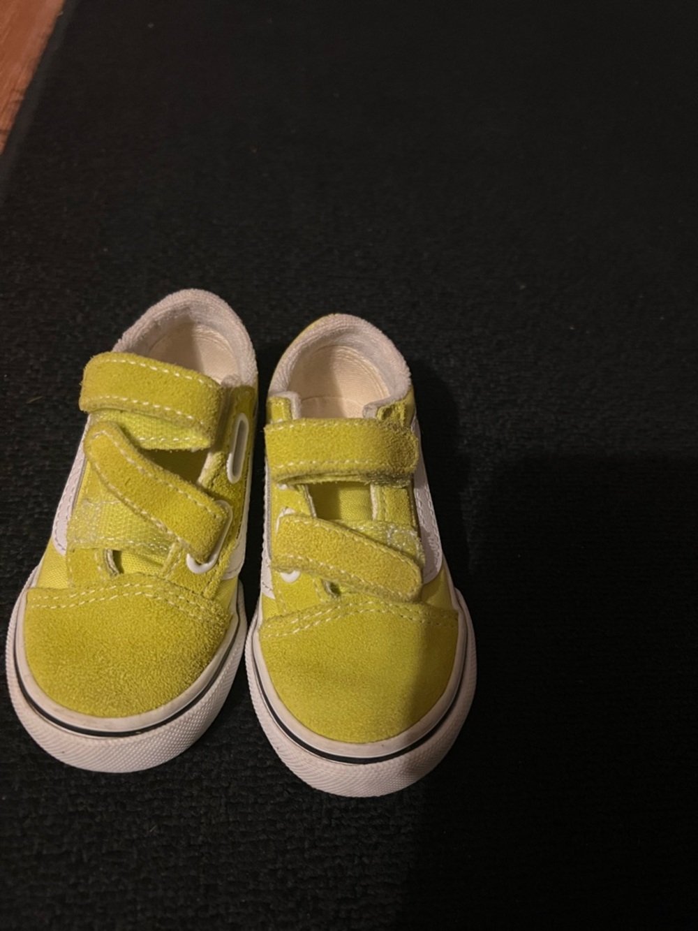 Vans Kids Velcro Sneakers in Yellow and White